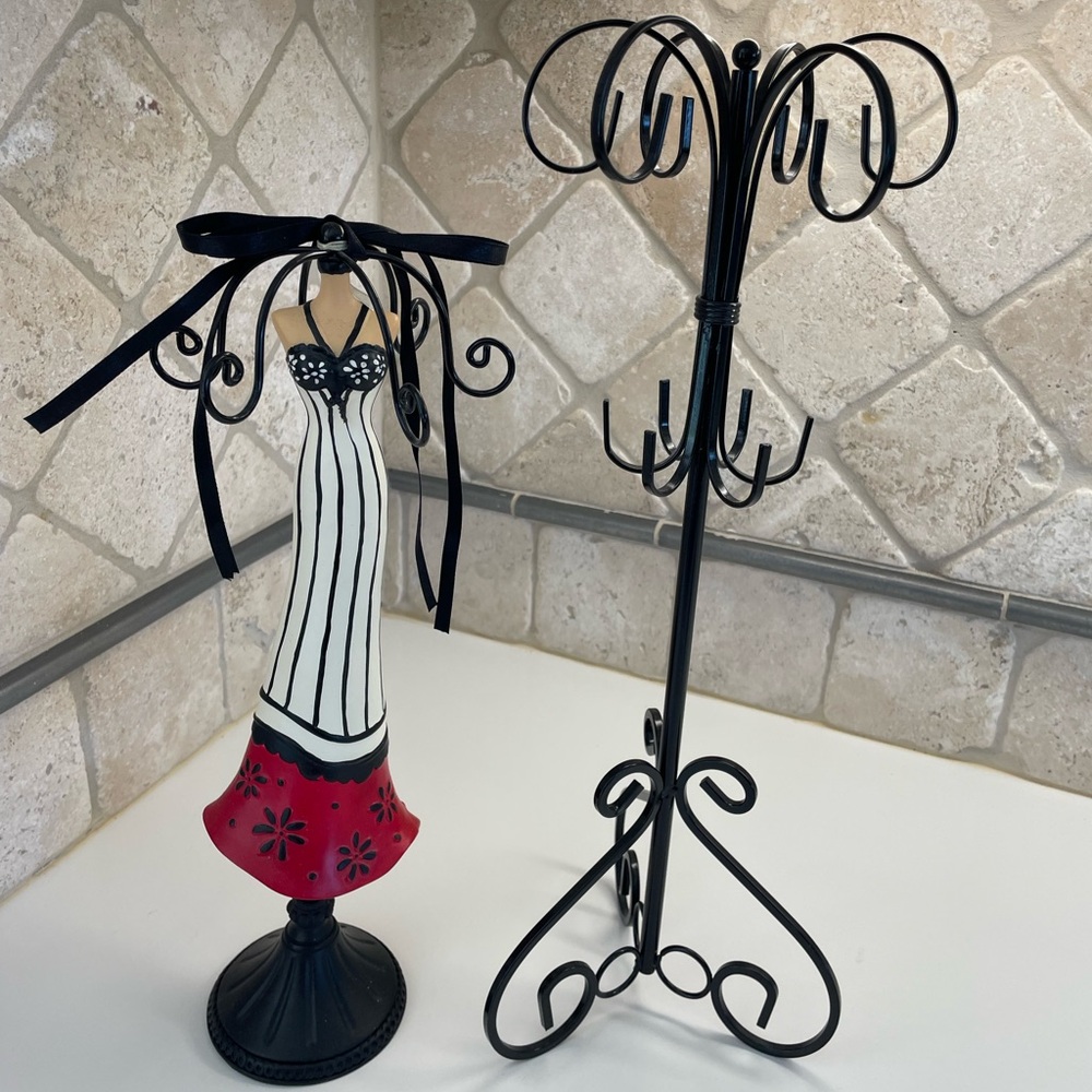 Pair of Chic Black and Red Jewelry Holder